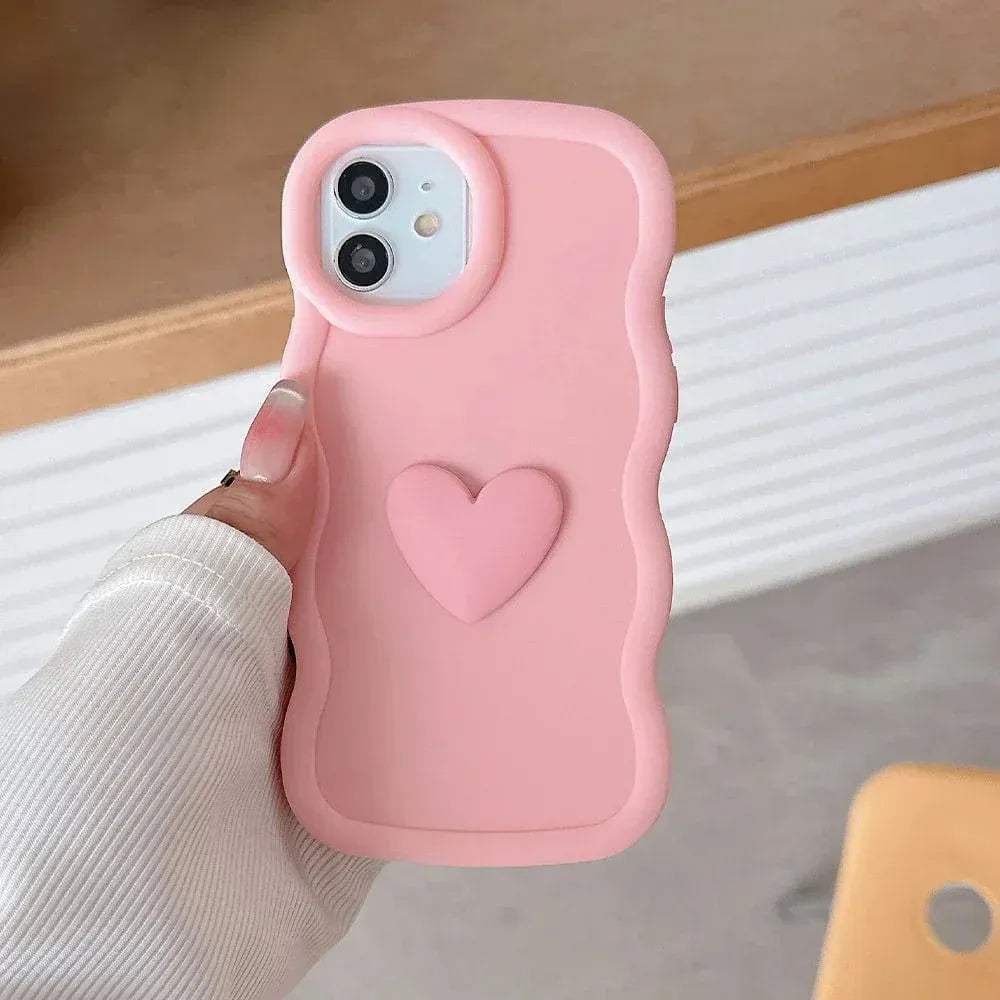 3D Love Heart Wave iPhone Case - A-1 Thread Vault