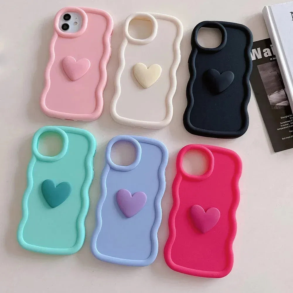 3D Love Heart Wave iPhone Case - A-1 Thread Vault