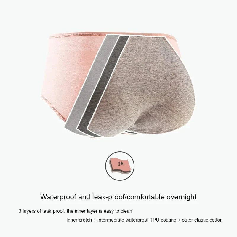 3PCS Cotton Menstrual Panties Leak Proof Breathable Cartoon cat Panties Woman Women Girls Physiological Pants Women's Intimates - A-1 Thread Vault
