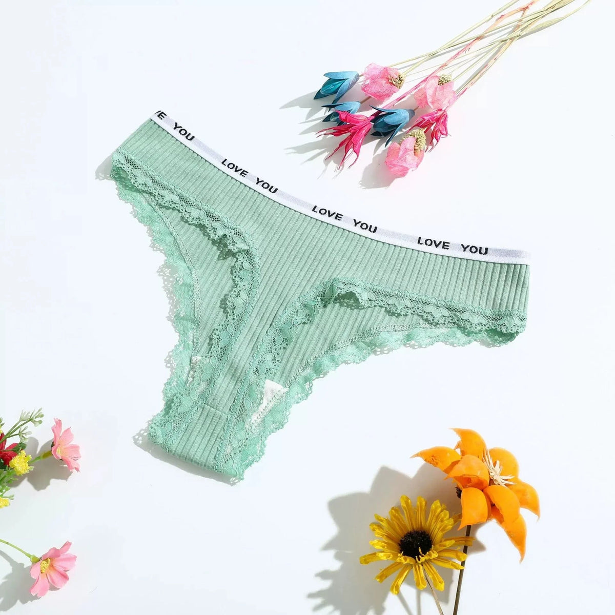 3Pcs/Lot Lace Thong Women's Tanga Low Waist Sexy Lingeries Cotton Panties Laides T Back Pants Girls Underwear Female Underpants - A-1 Thread Vault
