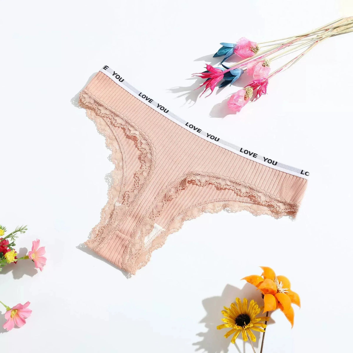 3Pcs/Lot Lace Thong Women's Tanga Low Waist Sexy Lingeries Cotton Panties Laides T Back Pants Girls Underwear Female Underpants - A-1 Thread Vault
