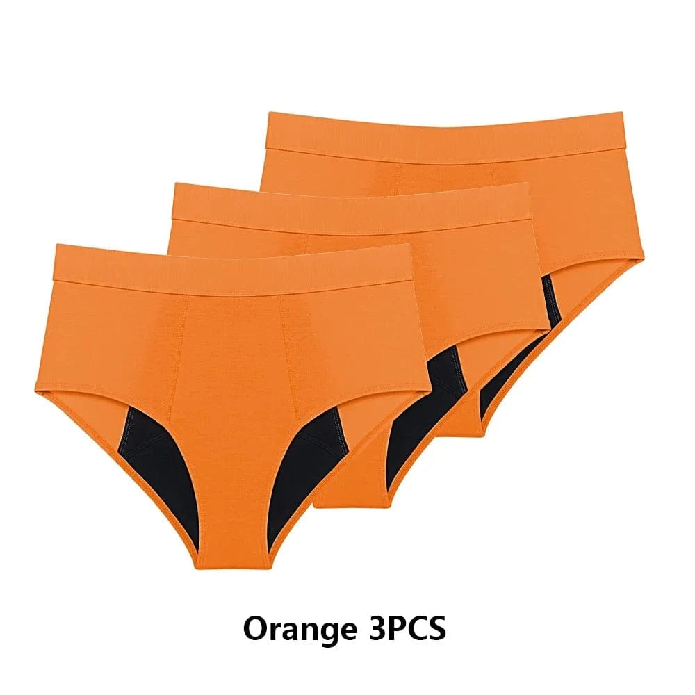 3PCS/Lot Menstrual Panties Woman Very Abundant Flow Menstruation Underwear High Waist Leak Proof Period Panties for Girls Set - A-1 Thread Vault