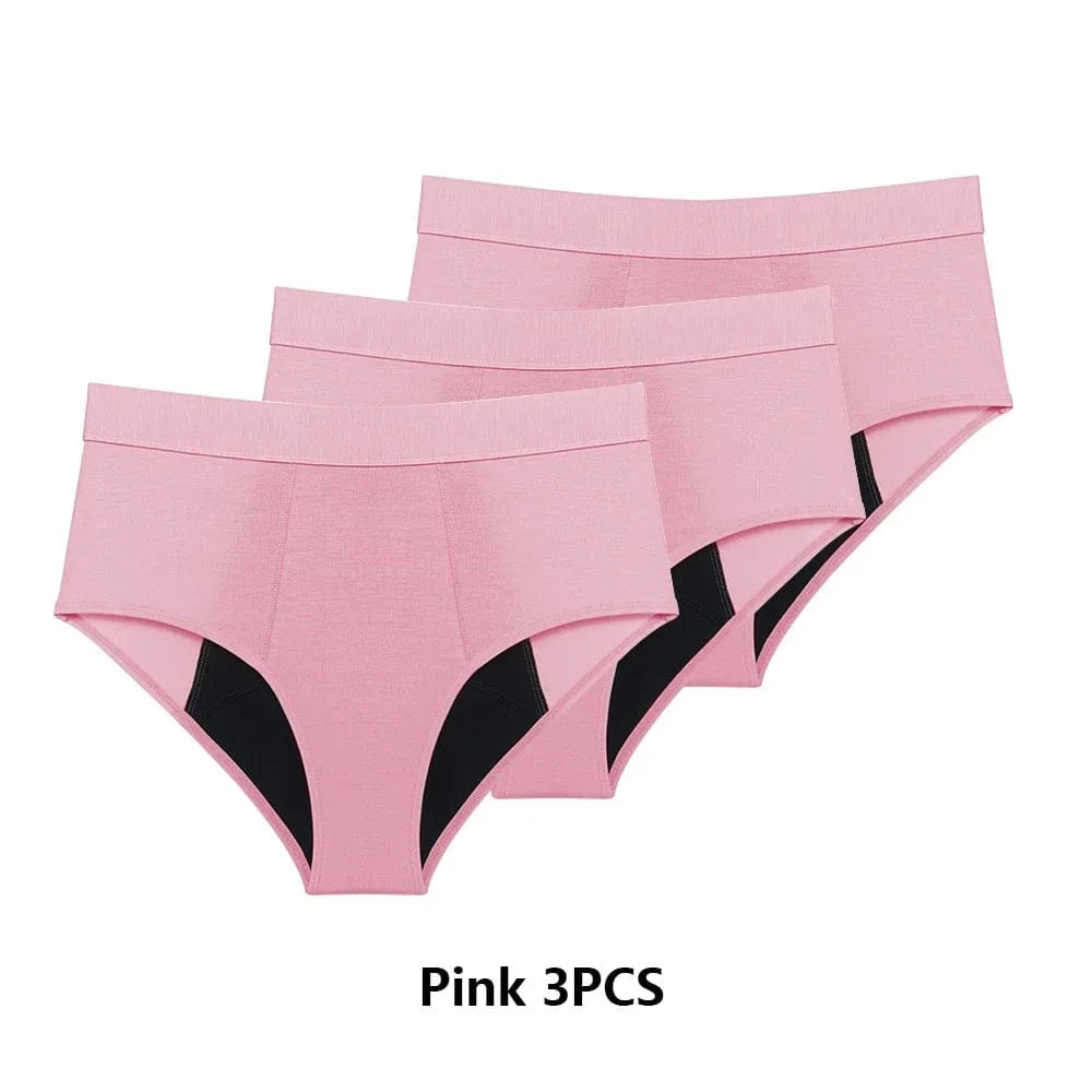 3PCS/Lot Menstrual Panties Woman Very Abundant Flow Menstruation Underwear High Waist Leak Proof Period Panties for Girls Set - A-1 Thread Vault