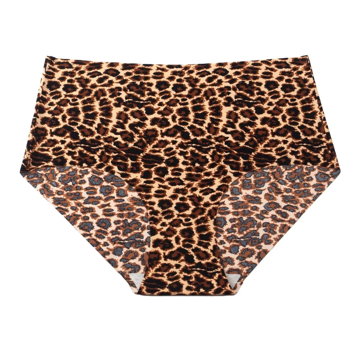 3pcs Women's Seamless Ice Silk Panties Female Mid Waist Plus Size Leopard Print Underwear Girls Fashion Brief Lady Comfort Panty - A-1 Thread Vault