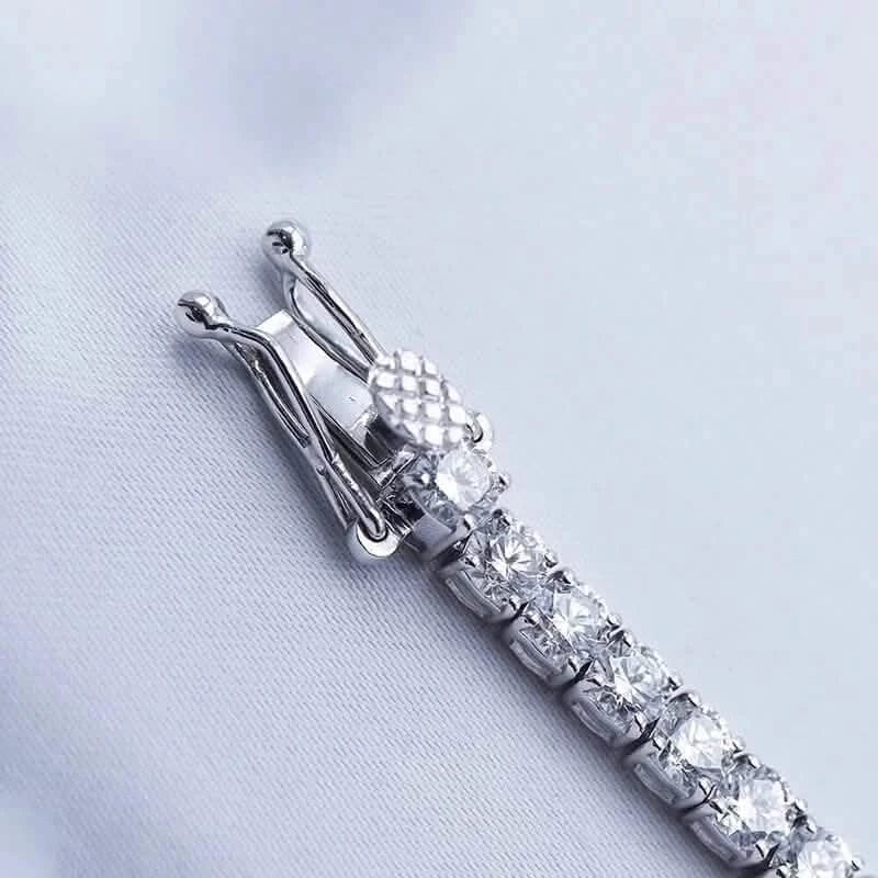 4.20 Ct Round Cut Diamond Tennis Bracelet 14K White Gold Lab-Grown 6.25 Inch - A-1 Thread Vault