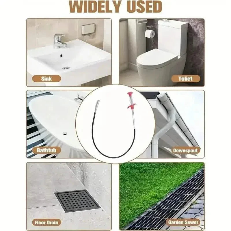 4-Claw Pipe Clog Remover, Spring Plumbing Tool for Kitchen Bathroom, Hair and Debris Catcher - A-1 Thread Vault