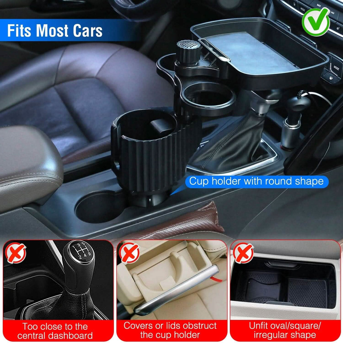 4-in-1 Car Cup Holder Tray Food Table - A-1 Thread Vault