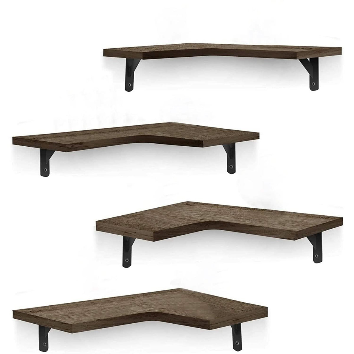 4-Pack: Corner Floating Shelf Wall Mount Display Storage - A-1 Thread Vault