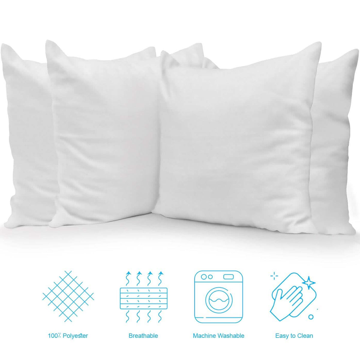 4-Pack: Decorative Throw Pillows Bed Sofa Couch Pillow Set Bounce Back Cushions - A-1 Thread Vault