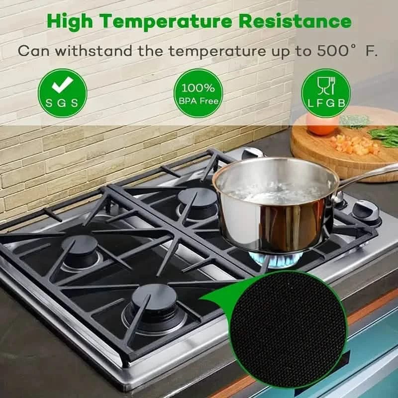 4-Pack: Gas Stove Burner Covers - Reusable Non-Stick PVC Stovetop Protector Liners - A-1 Thread Vault