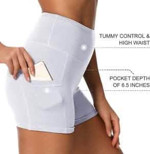 4-Pack: High Waist Soft Yoga Shorts for Women with 2 Side Pockets - A-1 Thread Vault