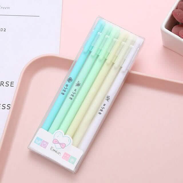 4-Pack: Morandi Color Gel Pen Kawaii Office School Student Stationery Supplies - A-1 Thread Vault