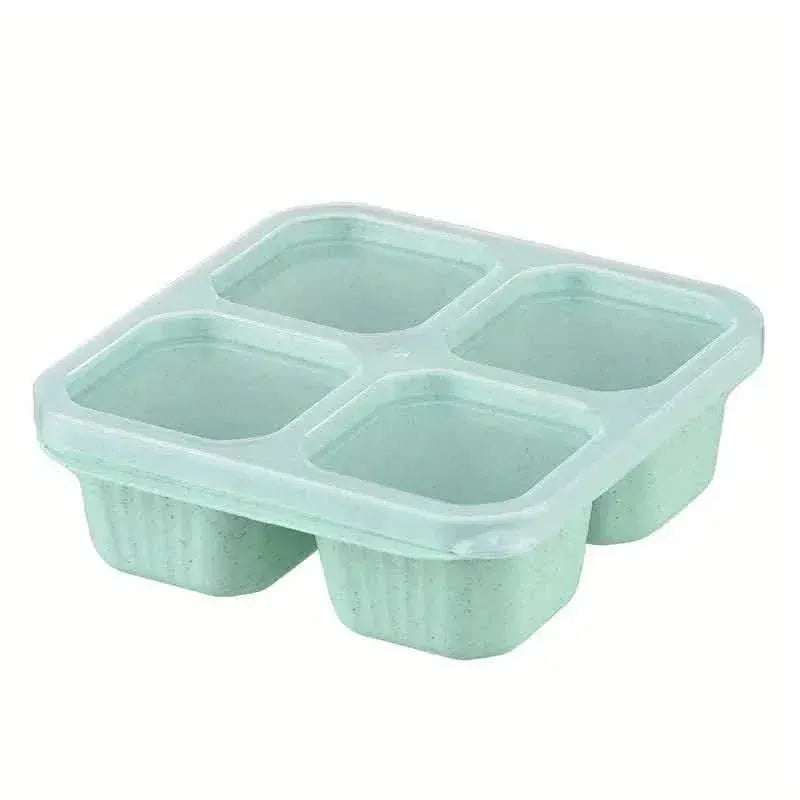 4-Pack: Snack Container With 4 Compartments, Divided Bento Lunch Box With Transparent Lids - A-1 Thread Vault