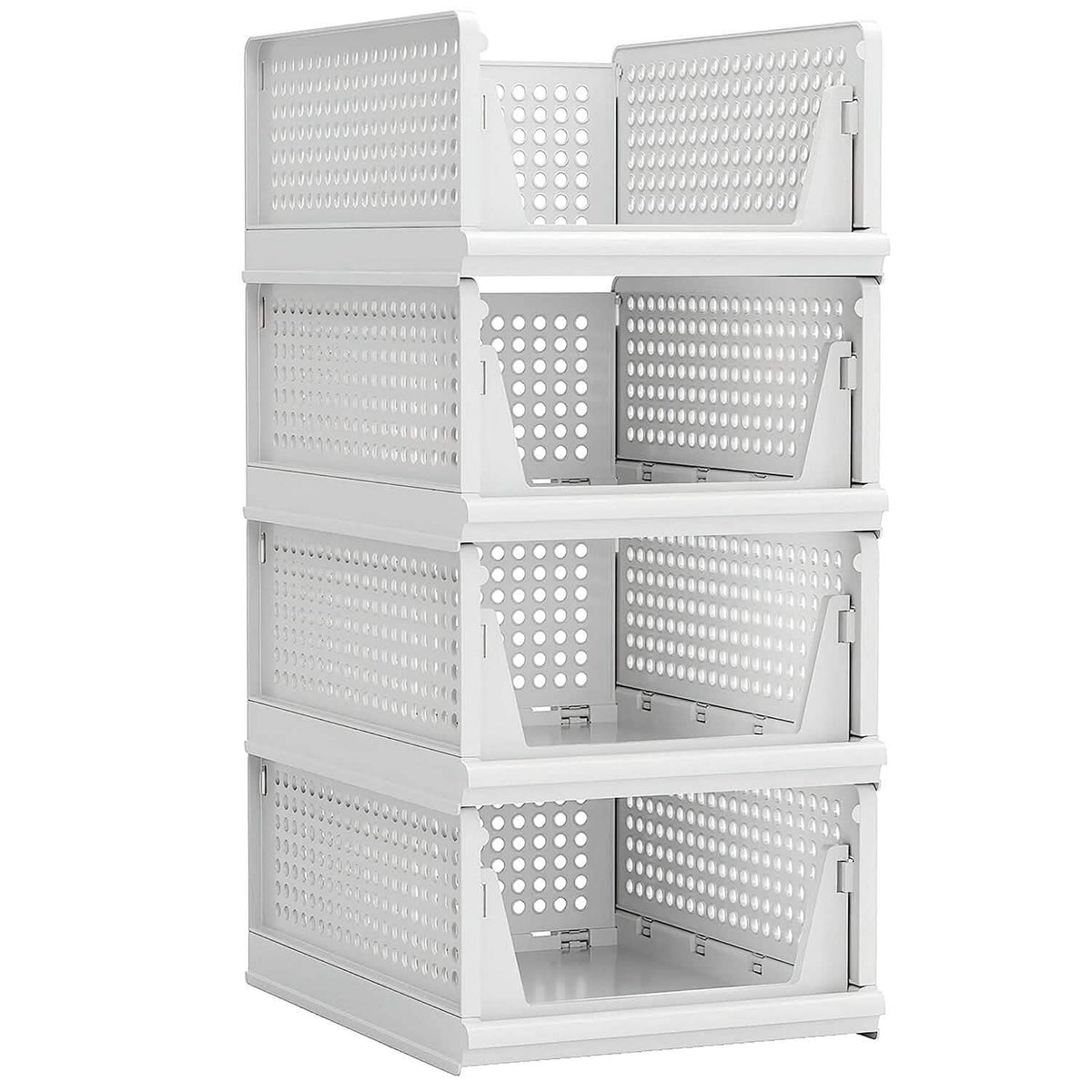 4-Packs: Plastic Storage Box Closet Organizer Foldable Storage with Slide Rail Push-Pull - A-1 Thread Vault
