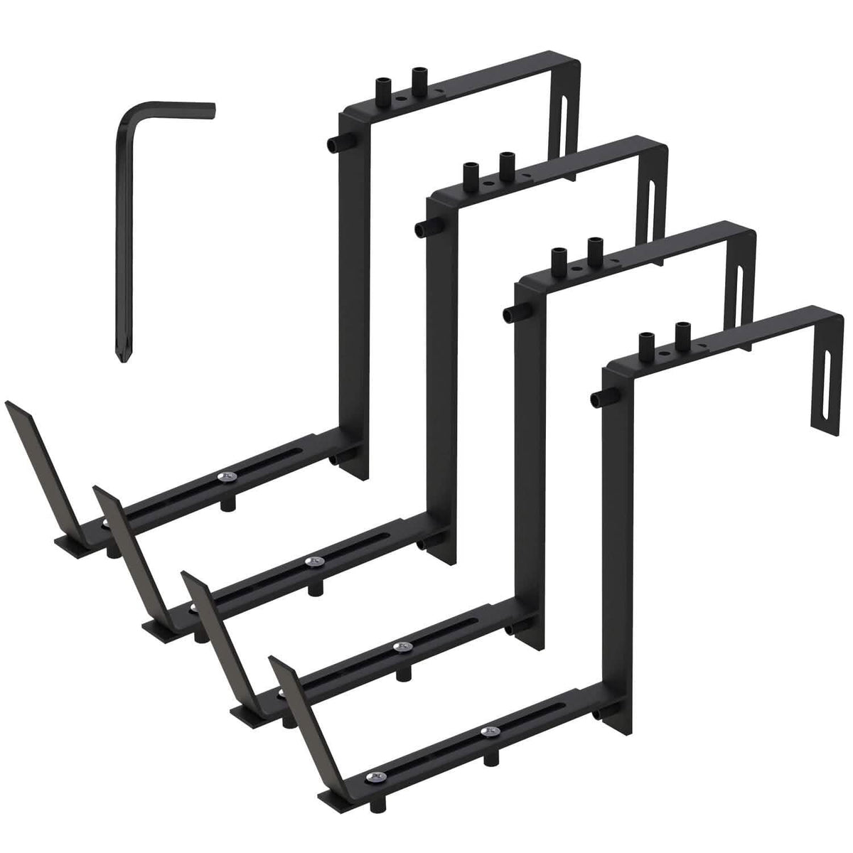 4-Piece: Adjustable Planter Box Brackets - A-1 Thread Vault