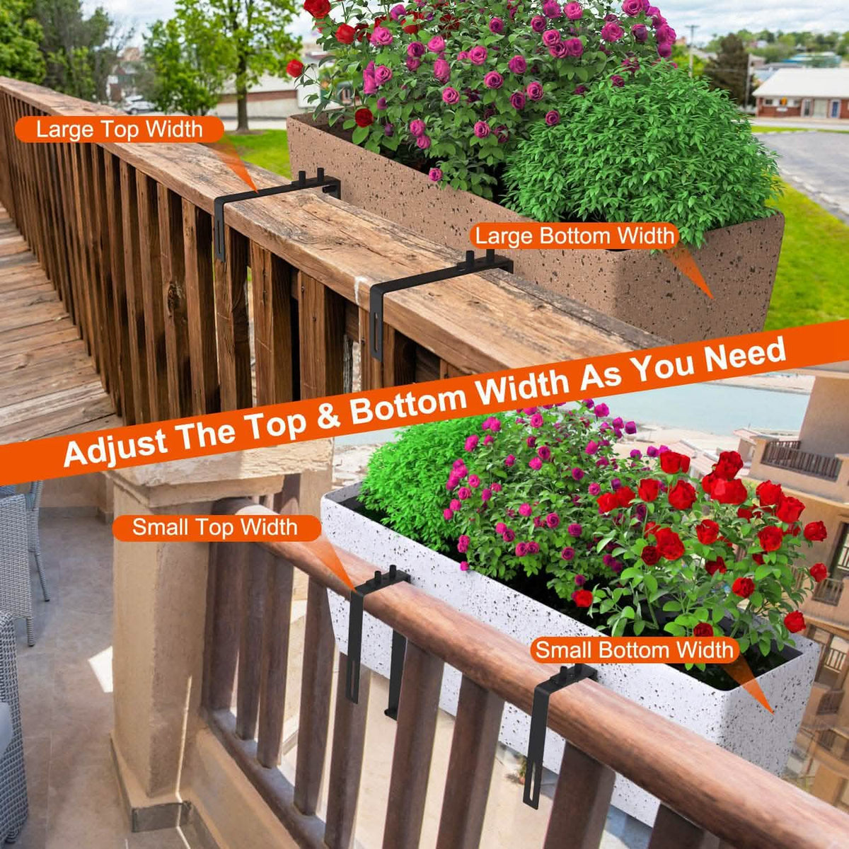 4-Piece: Adjustable Planter Box Brackets - A-1 Thread Vault