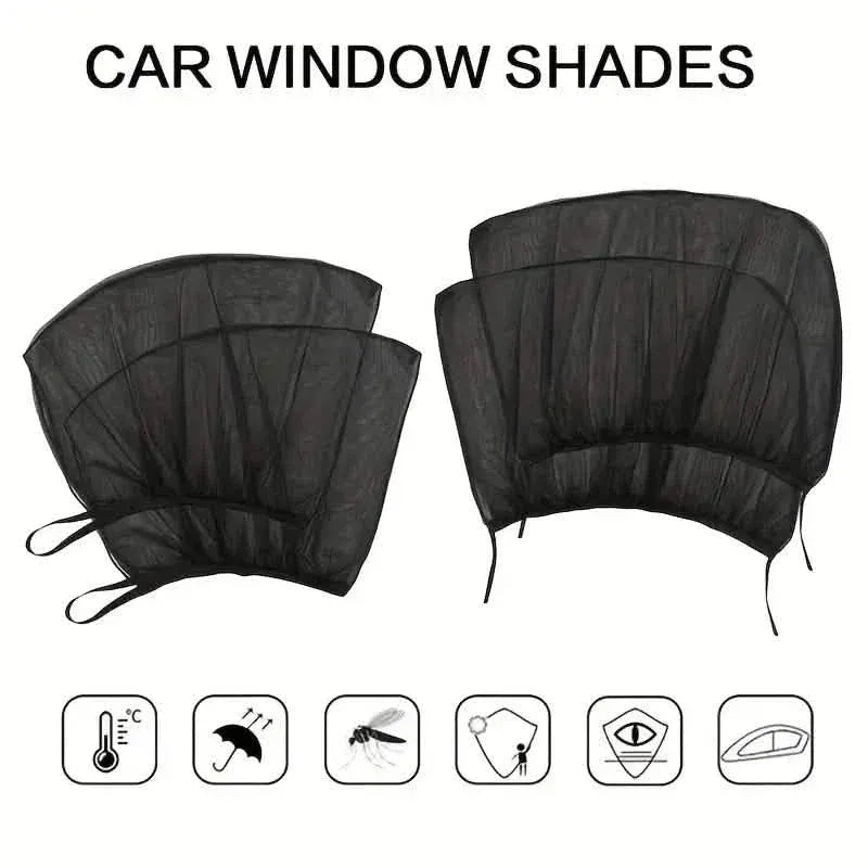 4-Piece Set: Car Window Shades For Front And Back Window - A-1 Thread Vault