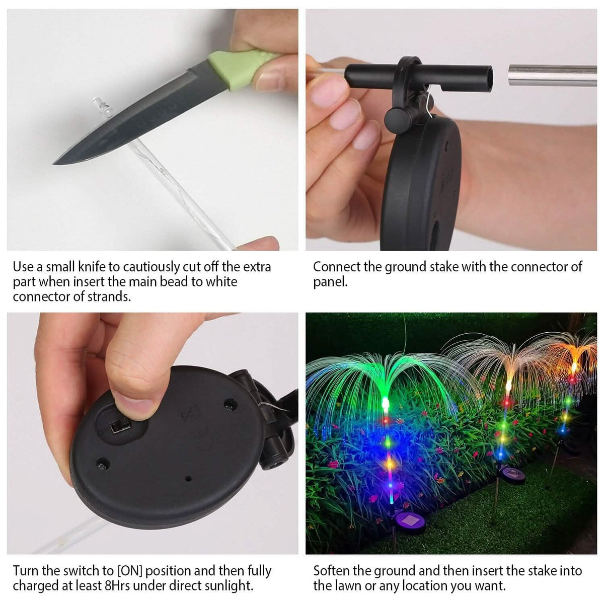 4-Piece: Solar Powered Jellyfish Lights - A-1 Thread Vault