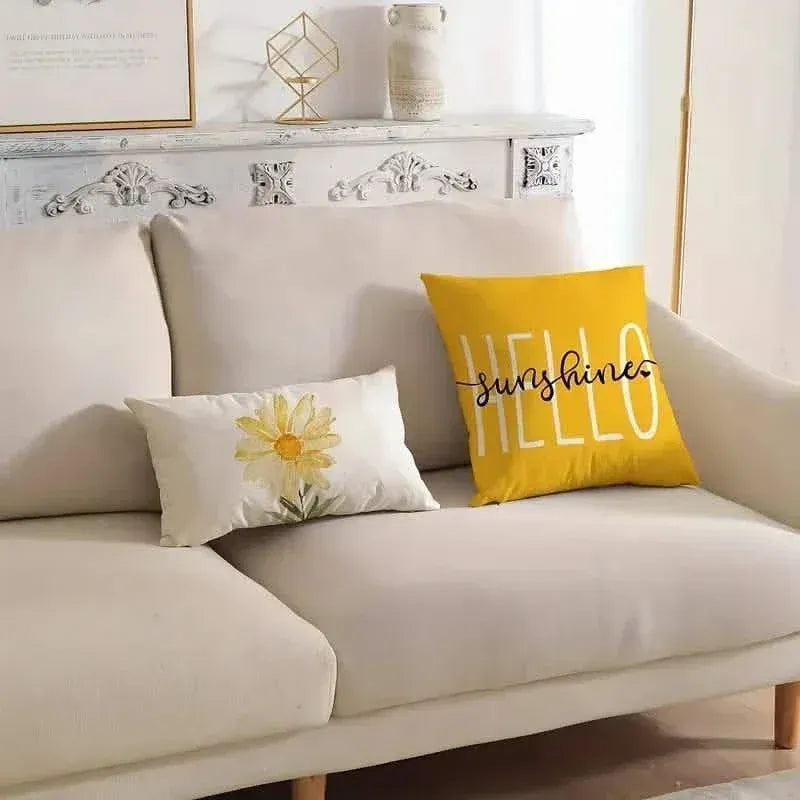 4-Pieces: Summer Flowers Printed Throw Pillow Cover Cushion Pillow Case - A-1 Thread Vault