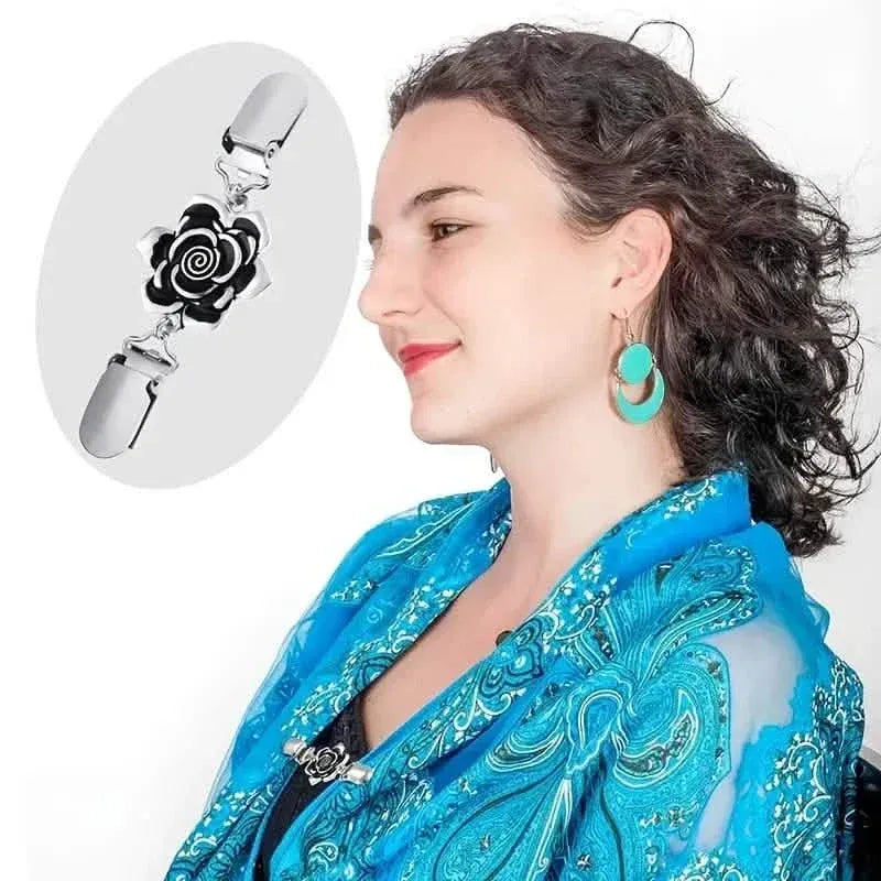 4-Pieces: Vintage Sweater Shawl Clips Retro Cardigan Collar Clips - A-1 Thread Vault