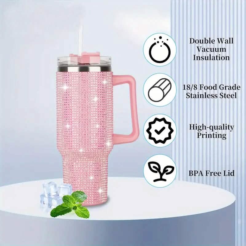 40 Oz Super Sparkly Rhinestone Bling Tumbler - A-1 Thread Vault
