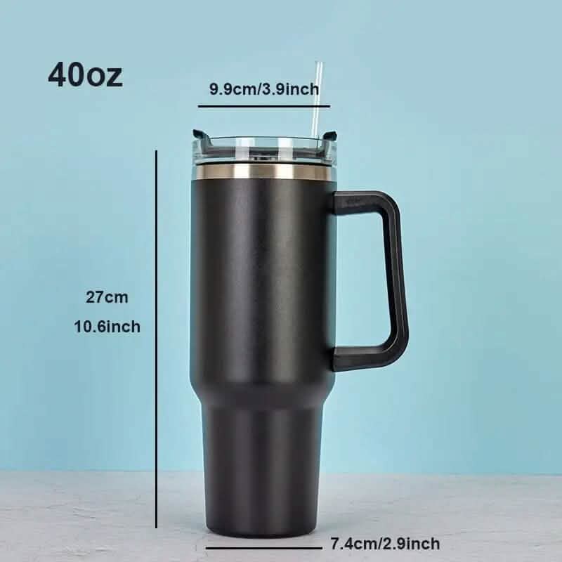 40oz Reusable Vacuum Tumbler with Insulated Double Wall and Cup Handle - A-1 Thread Vault