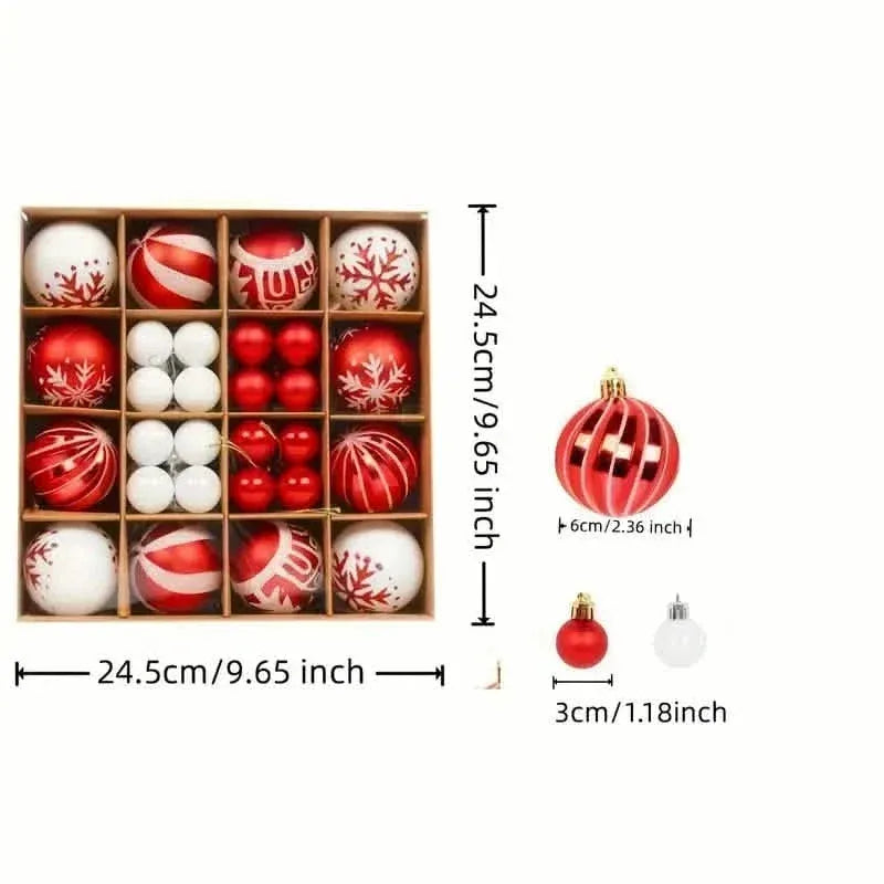 44-Piece Set: Christmas Decoration Colorful Ball Gift Box Set - A-1 Thread Vault