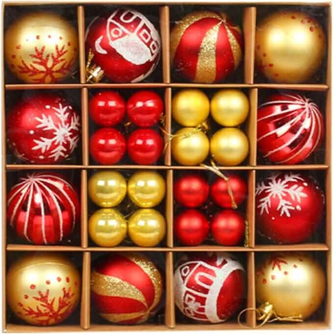 44-Piece Set: Christmas Decoration Colorful Ball Gift Box Set - A-1 Thread Vault