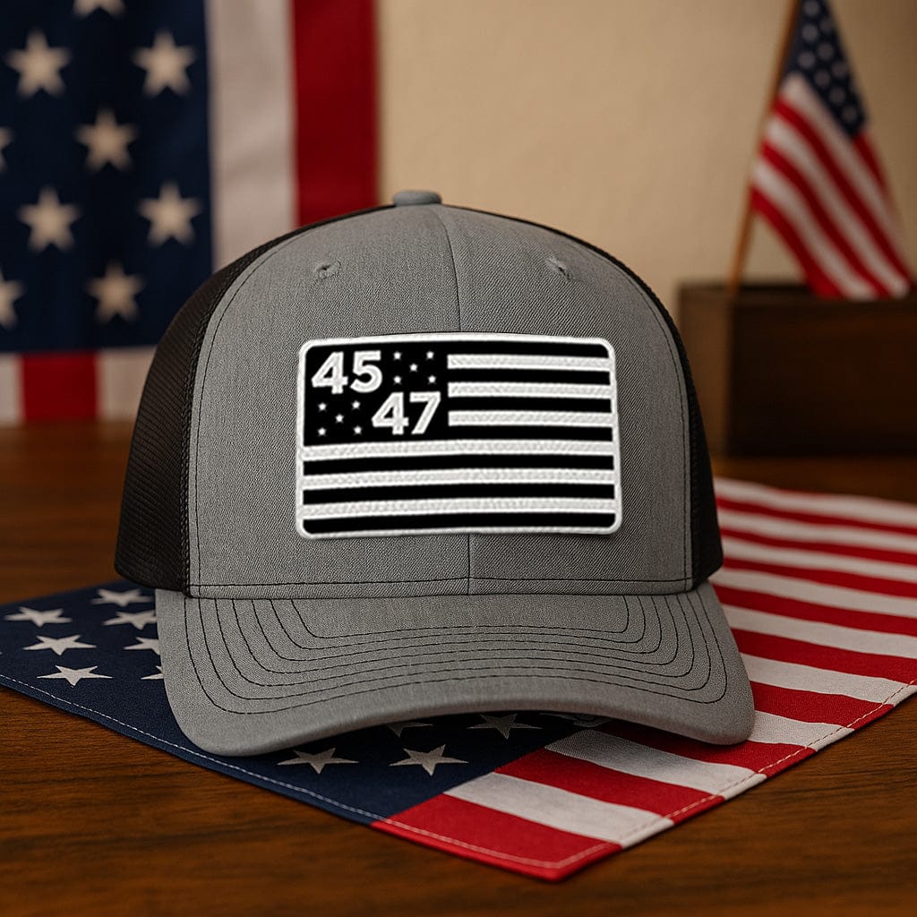 45th & 47th President Flag Hat (Monochrome) - A-1 Thread Vault