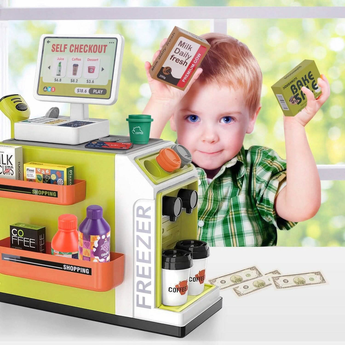 48-Piece: Pretend Cash Register Play Toy Set - A-1 Thread Vault
