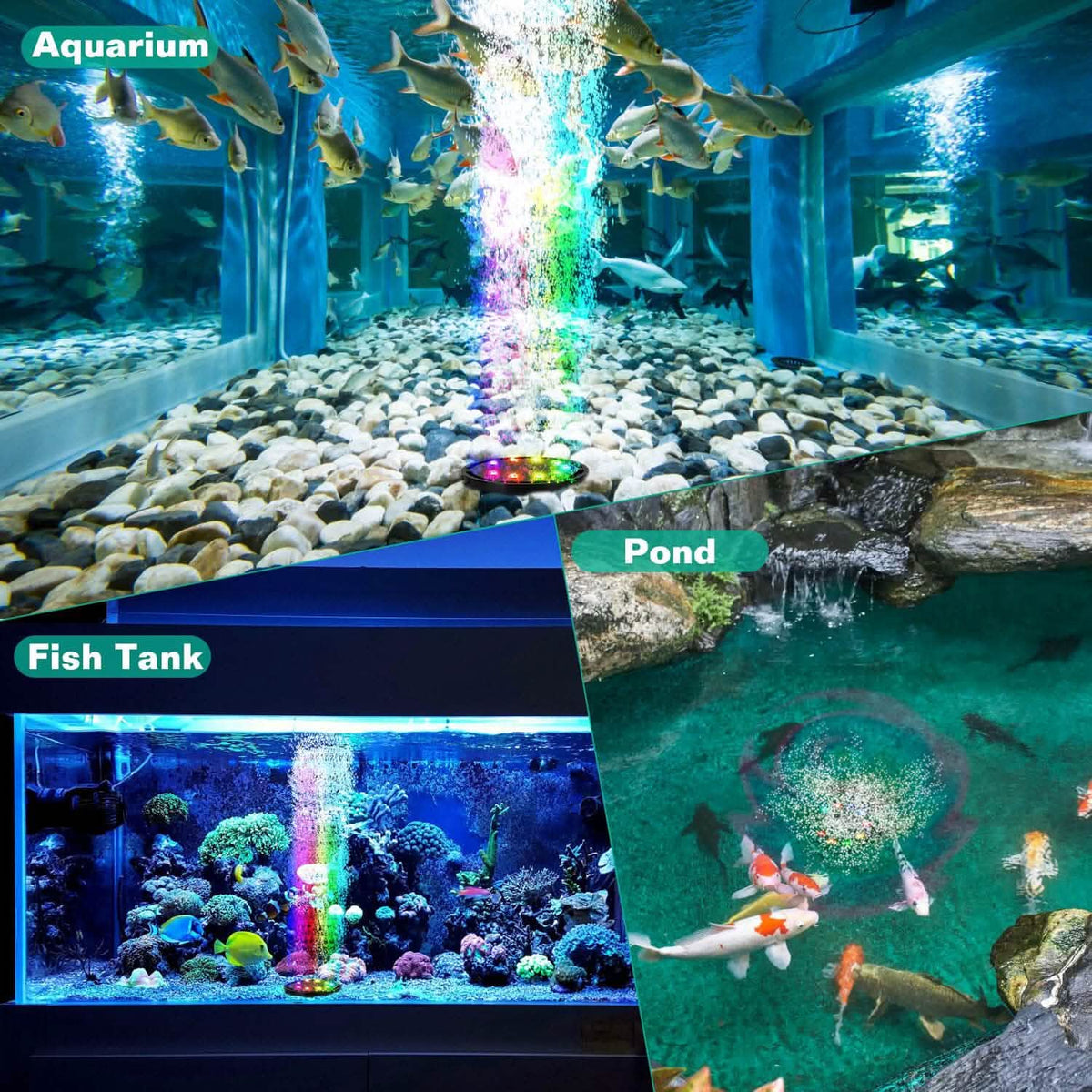 4in Multi-Colored LED Aquarium Air Bubble Lamp - A-1 Thread Vault