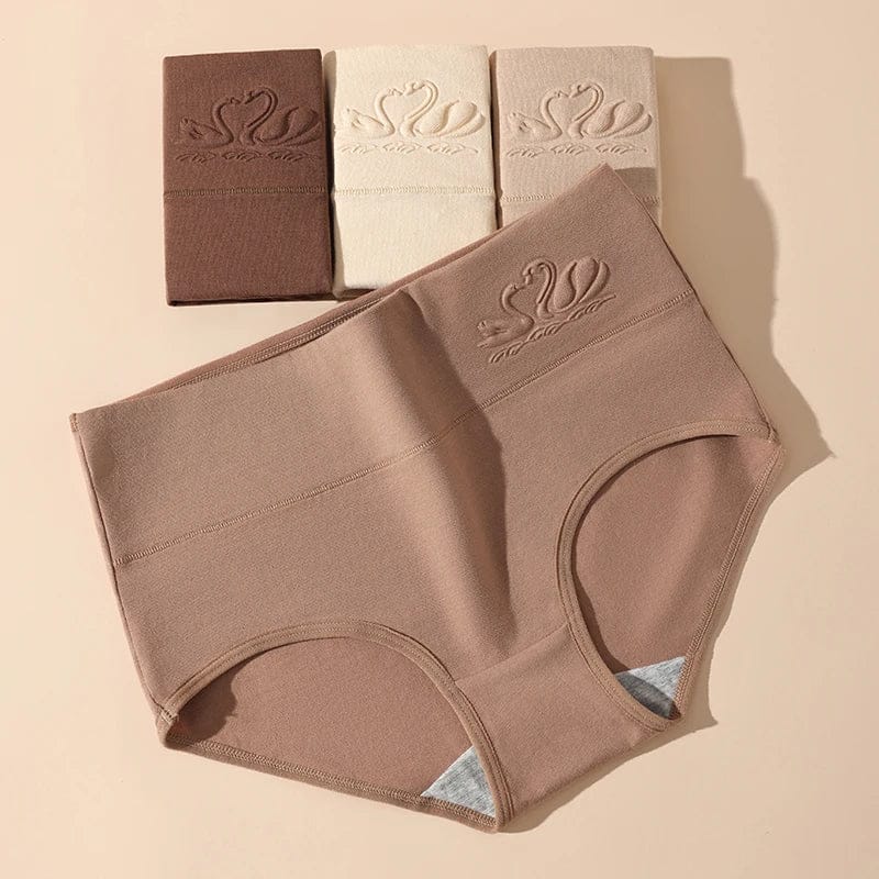 4PCS High Waist Women's Panties Body Shaper Underwear Breathable Cotton Underpants Plus Size M-5XL Panty Slimming Female Briefs - A-1 Thread Vault