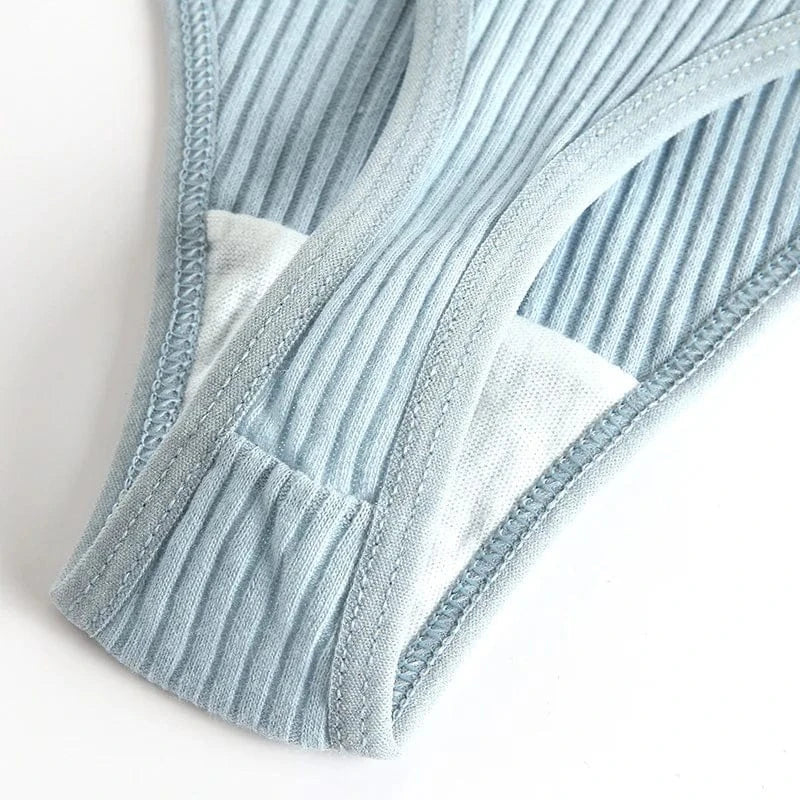 4Pcs Women's Panties Fashion Striped Thongs Soft Cotton Underwear Ladies Sexy Lingeries Sports Breathable G-Strings Cozy T-Back - A-1 Thread Vault