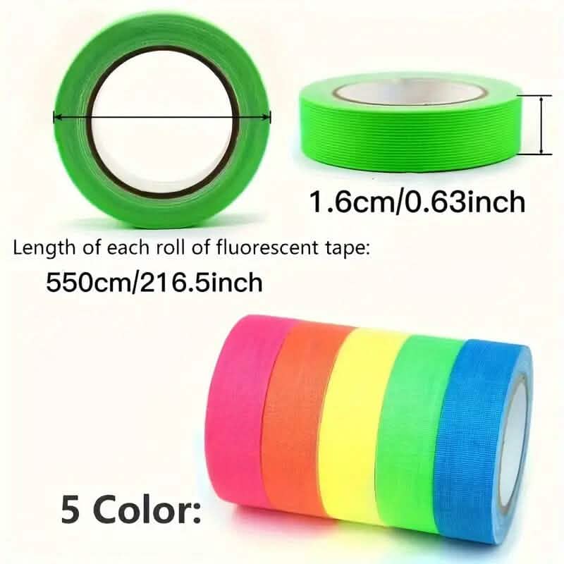 5-Pack: Neon Fluorescent Tape Set - A-1 Thread Vault