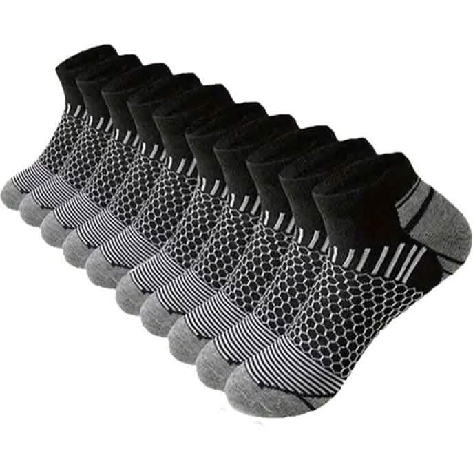 5-Pairs: Men's Low Cut Socks - Anti Odor & Sweat Absorption - A-1 Thread Vault