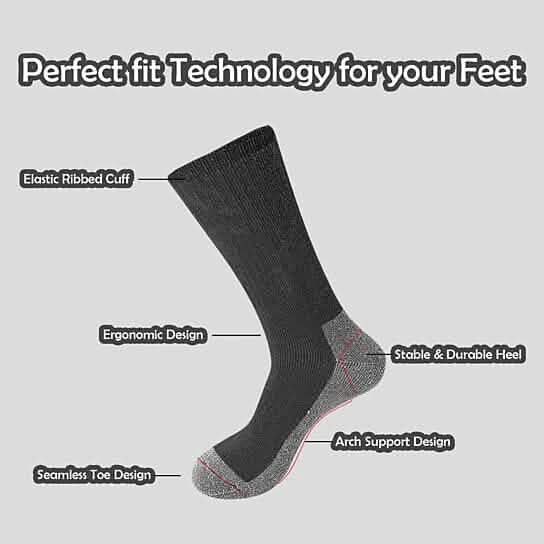 5-Pairs: Men's Warm Thick Merino Lamb Wool Socks for Winter Cold Weathers - A-1 Thread Vault