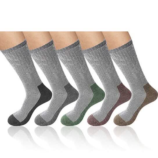 5-Pairs: Men's Warm Thick Merino Lamb Wool Socks for Winter Cold Weathers - A-1 Thread Vault