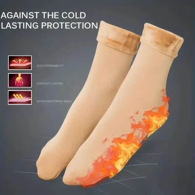 5-Pairs: Ultra-Soft Plush Lined Thermal Socks - Comfy Mid Tube Socks - A-1 Thread Vault
