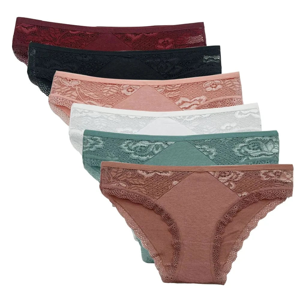 5 PCS/SET New Arrival Low Rise Ladies Sexy Lace Panty Underpants Panties For Women Lingerie Cotton Briefs - A-1 Thread Vault