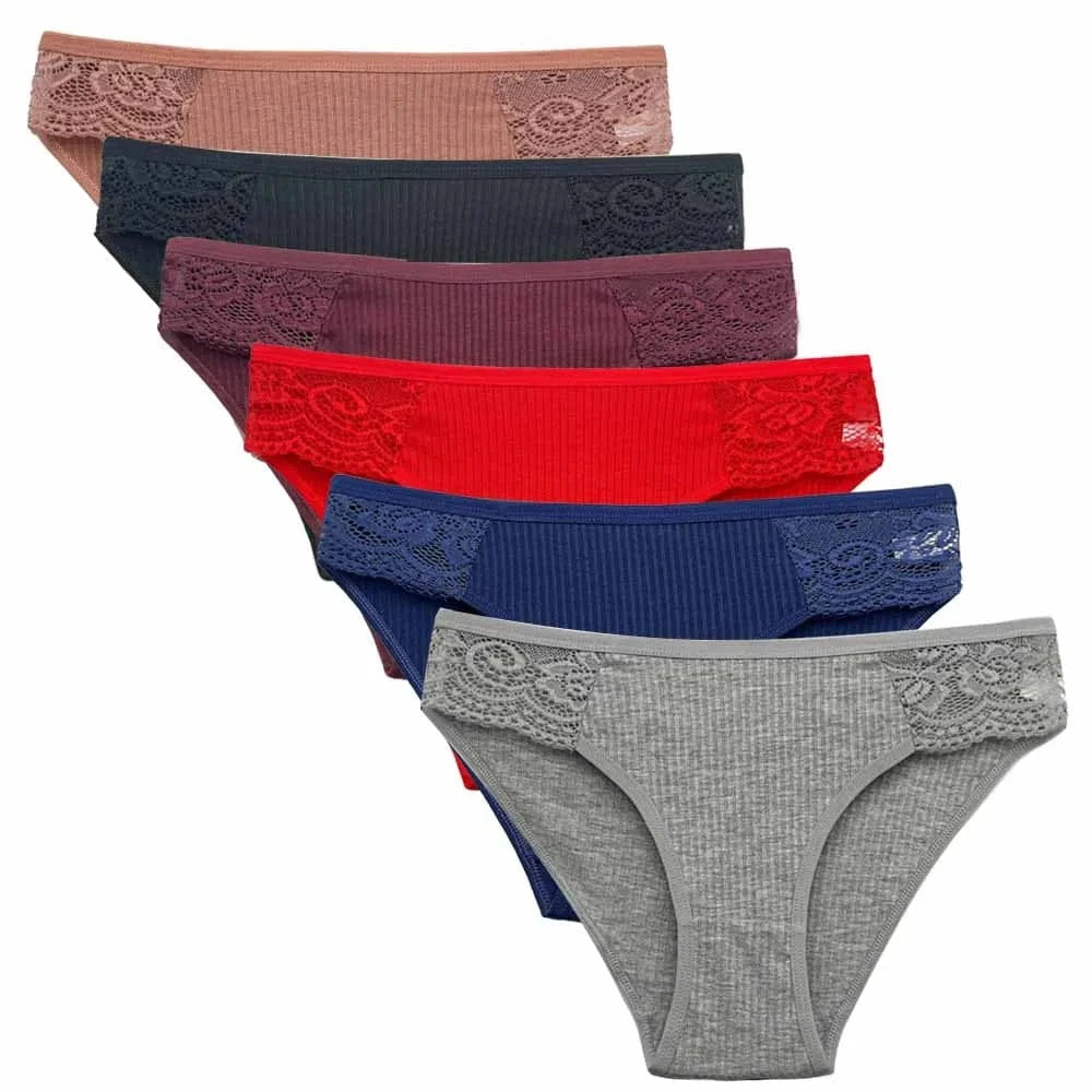 5 PCS/SET New Arrival Low Rise Ladies Sexy Lace Panty Underpants Panties For Women Lingerie Cotton Briefs - A-1 Thread Vault