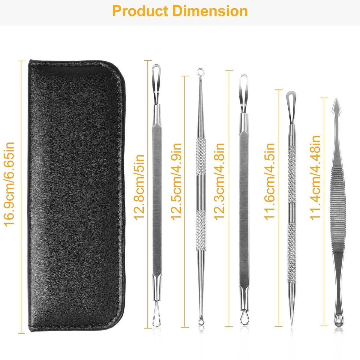 5-Piece Set: Blackhead Remover Kit Stainless Steel Popping Zit Remover - A-1 Thread Vault
