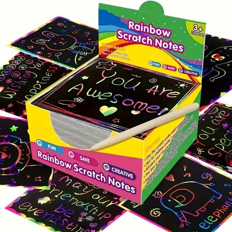 50-Pieces: Rainbow Scratch Art Kit - A-1 Thread Vault