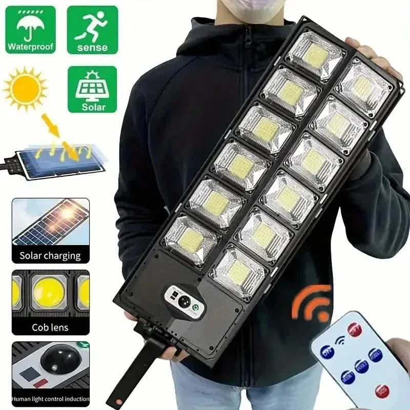 504-LED Ultra-Bright 6500K Solar Motion Sensor Street Light with Remote Control - A-1 Thread Vault