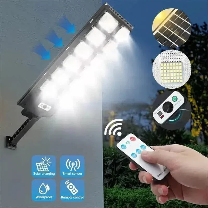 504-LED Ultra-Bright 6500K Solar Motion Sensor Street Light with Remote Control - A-1 Thread Vault