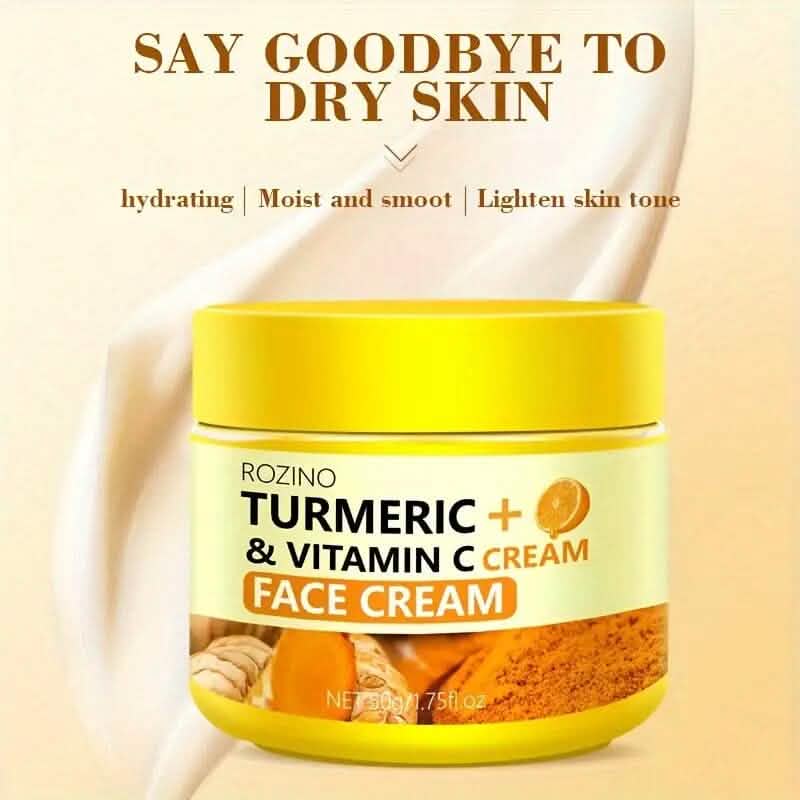 50g/1.75 Oz Turmeric + Vitamin C Face Cream with Hyaluronic Acid - A-1 Thread Vault