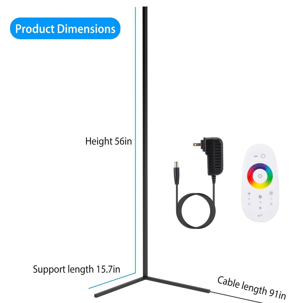 56" Floor LED Light Standing Lamp - A-1 Thread Vault