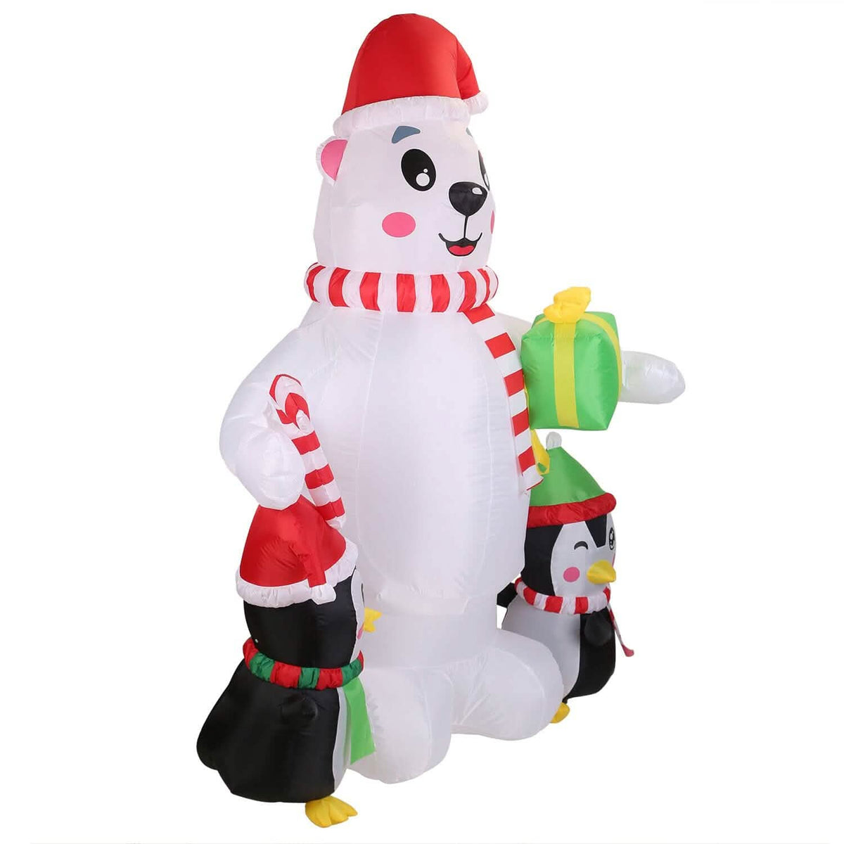 5.9Ft Christmas Inflatable Polar Bear and Penguin Blow Up Yard Outdoor Decoration with LED - A-1 Thread Vault