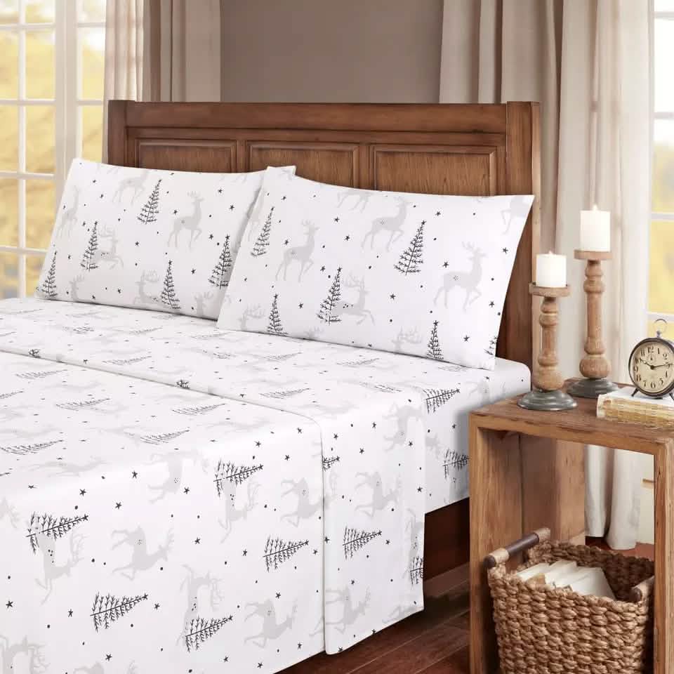 4-Piece: Kathy Ireland 100% Turkish Cotton Flannel Sheet Set - A-1 Thread Vault