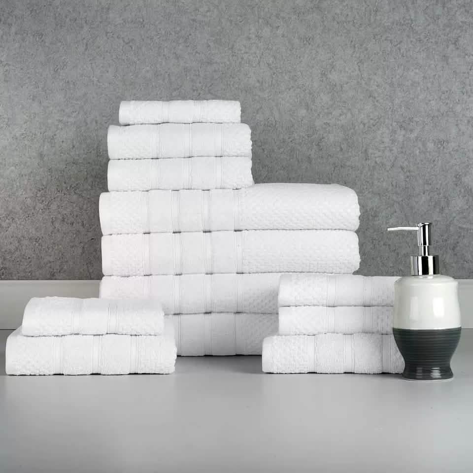 12-Piece: Bibb Home Egyptian Cotton Towel Set - A-1 Thread Vault