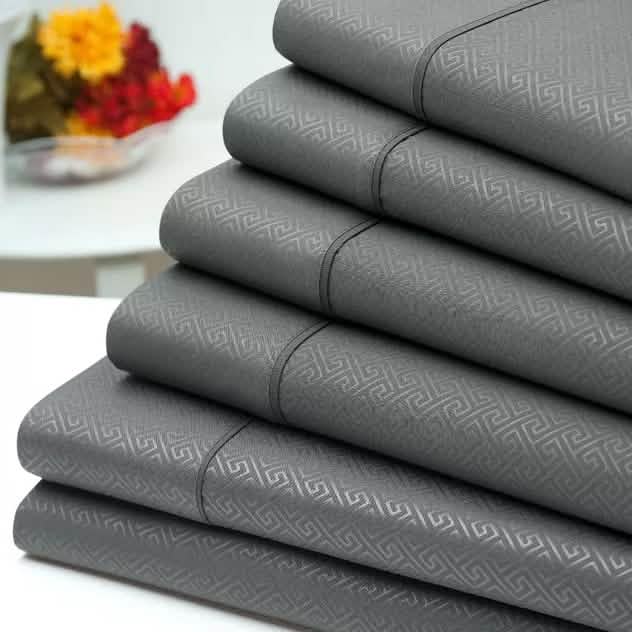 6-Piece: US Army Embossed Greek Key Sheet Set - A-1 Thread Vault